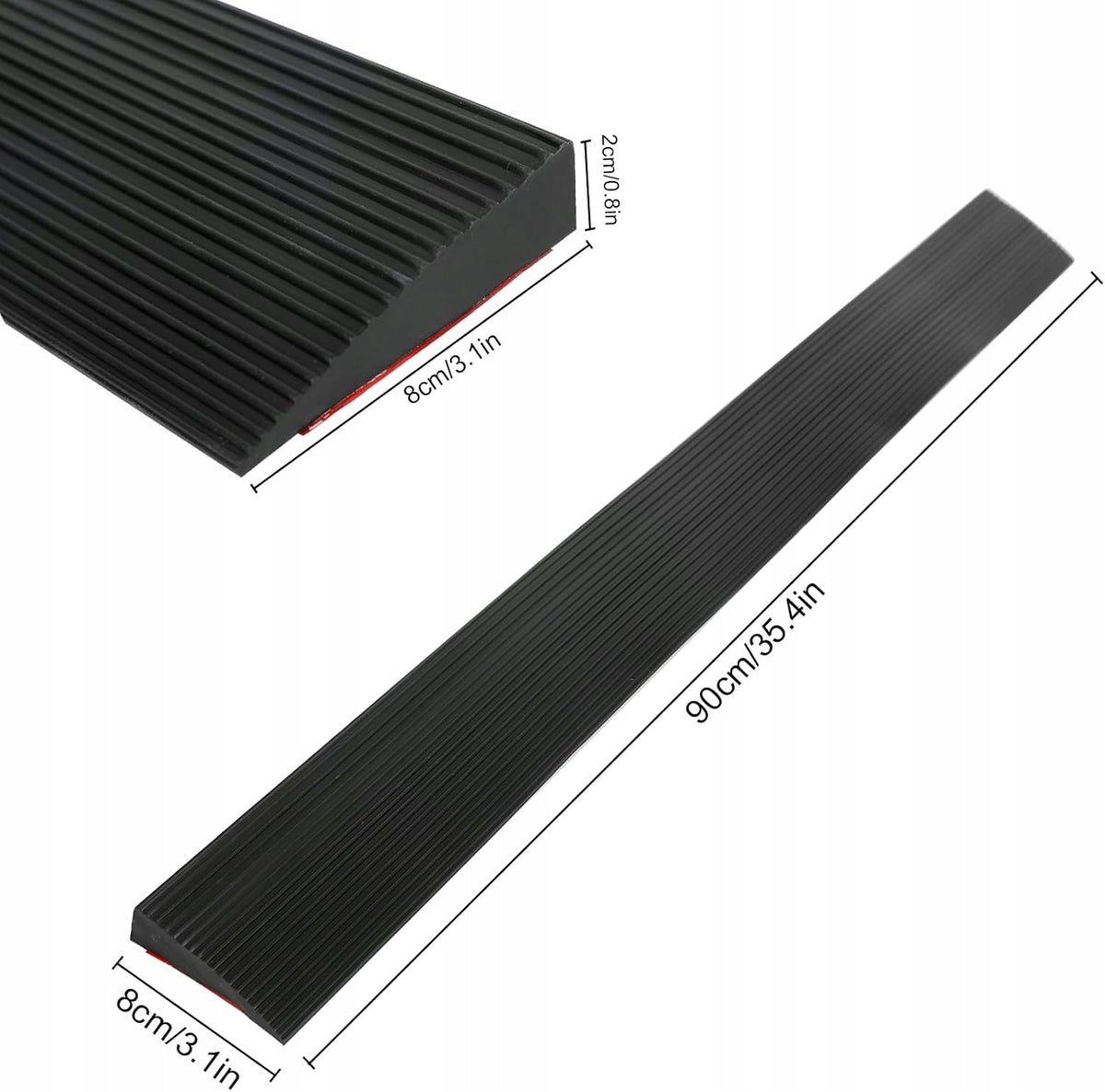 THRESHOLD RAMP RUBBER WHEELCHAIRS BICYCLES DRIVEWAY 90X8X2 CM ADJUSTMENT Brand Luka