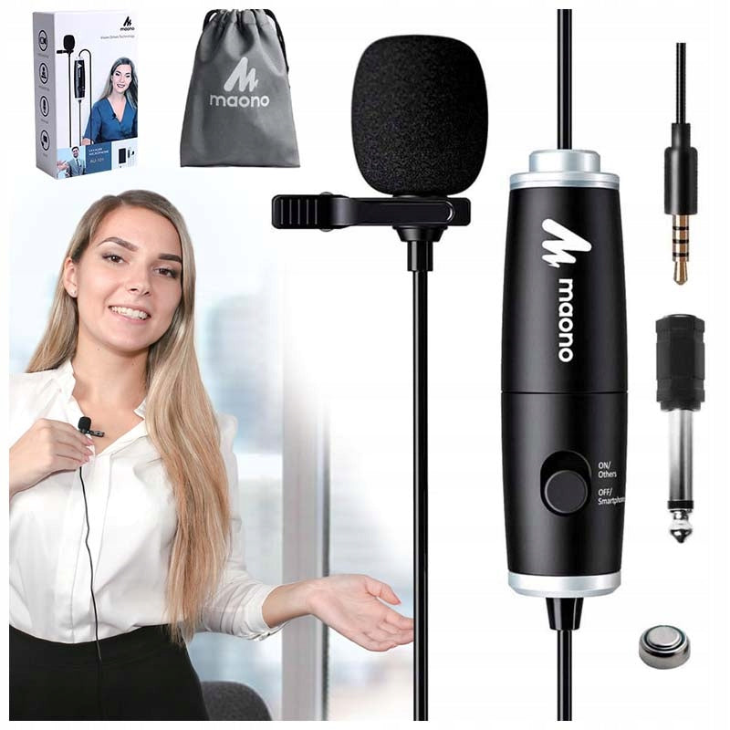 TIE MICROPHONE WITH CLIP MAONO FOR YOUTUBE CALLS VLOG PODCAST