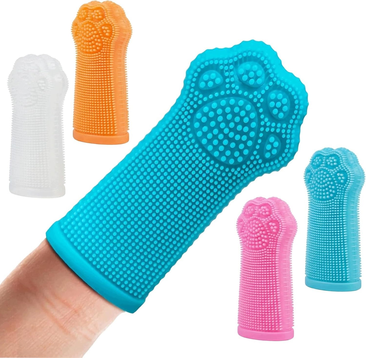 TOOTHBRUSH FOR DOGS AND CATS SILICONE 4 COLORS CASE
