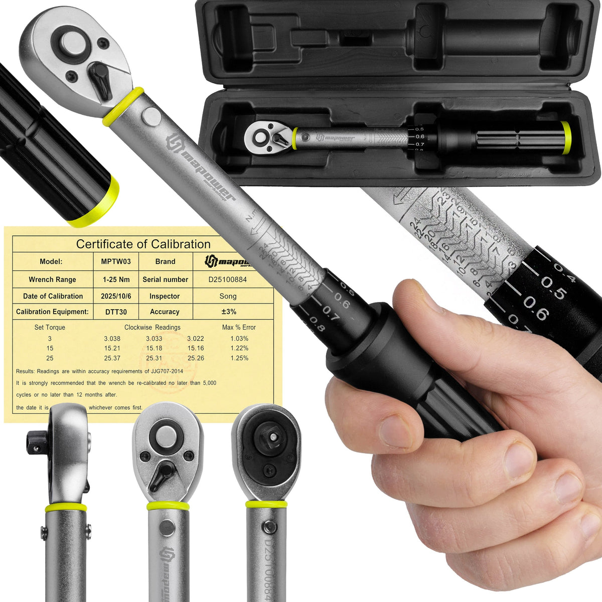 TORQUE WRENCH BICYCLE >>TWO-WAY<< LEFT RIGHT 1/4'' 1-25 Nm