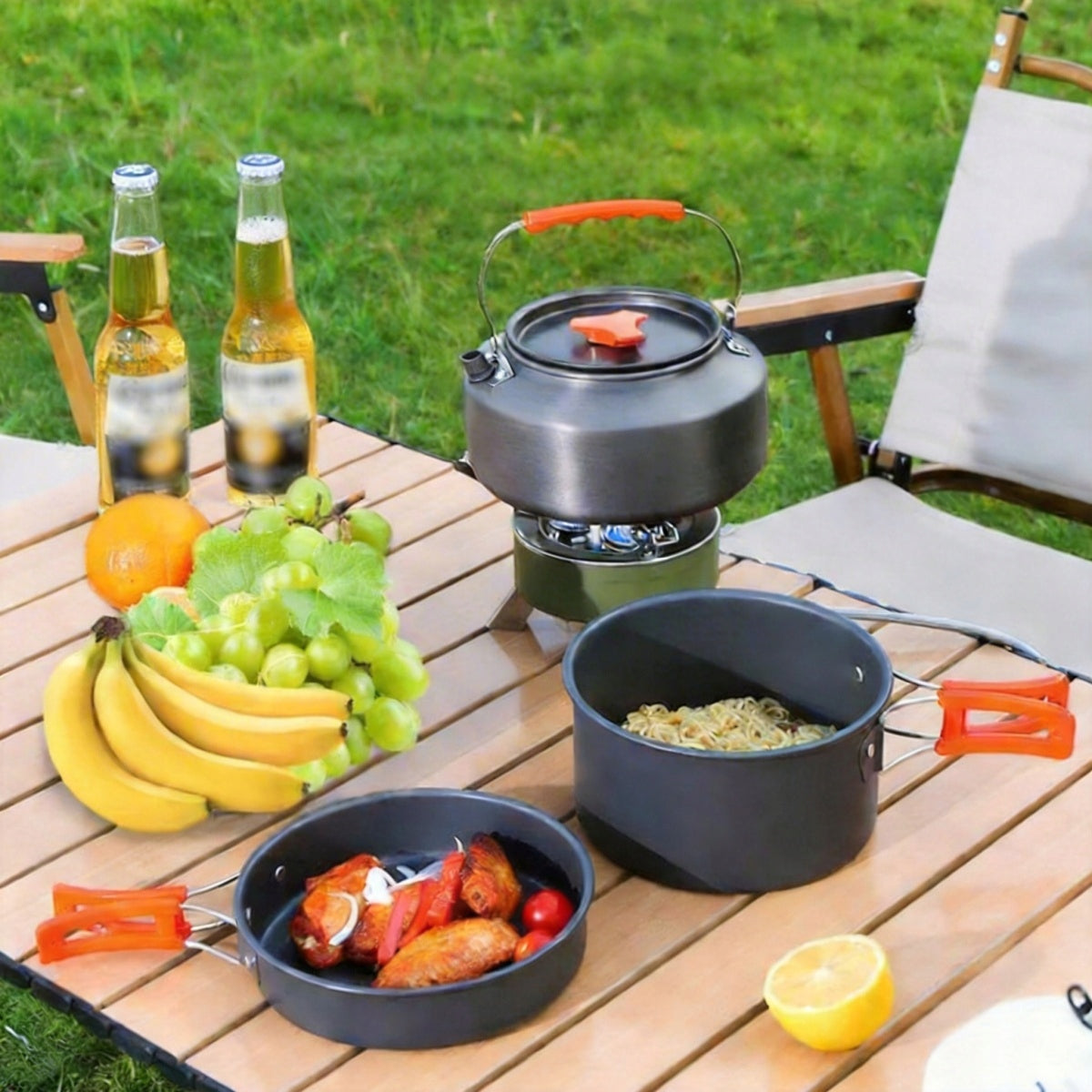 TOURIST DISHES SET POTS CUTLERY KETTLE FOR CAMPING TENT Manufacturer code 6910334152679