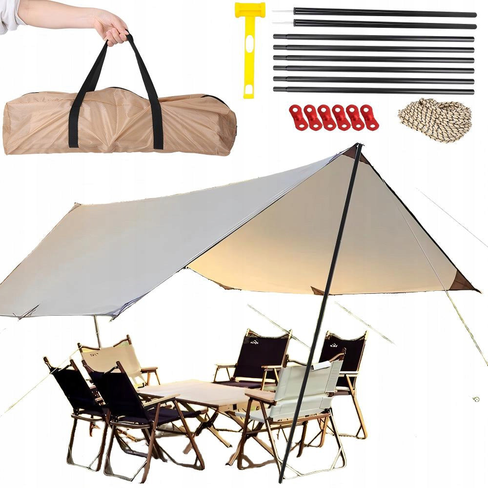 TOURIST TARP CAMPING SHEET WATERPROOF PORTABLE 3X3M