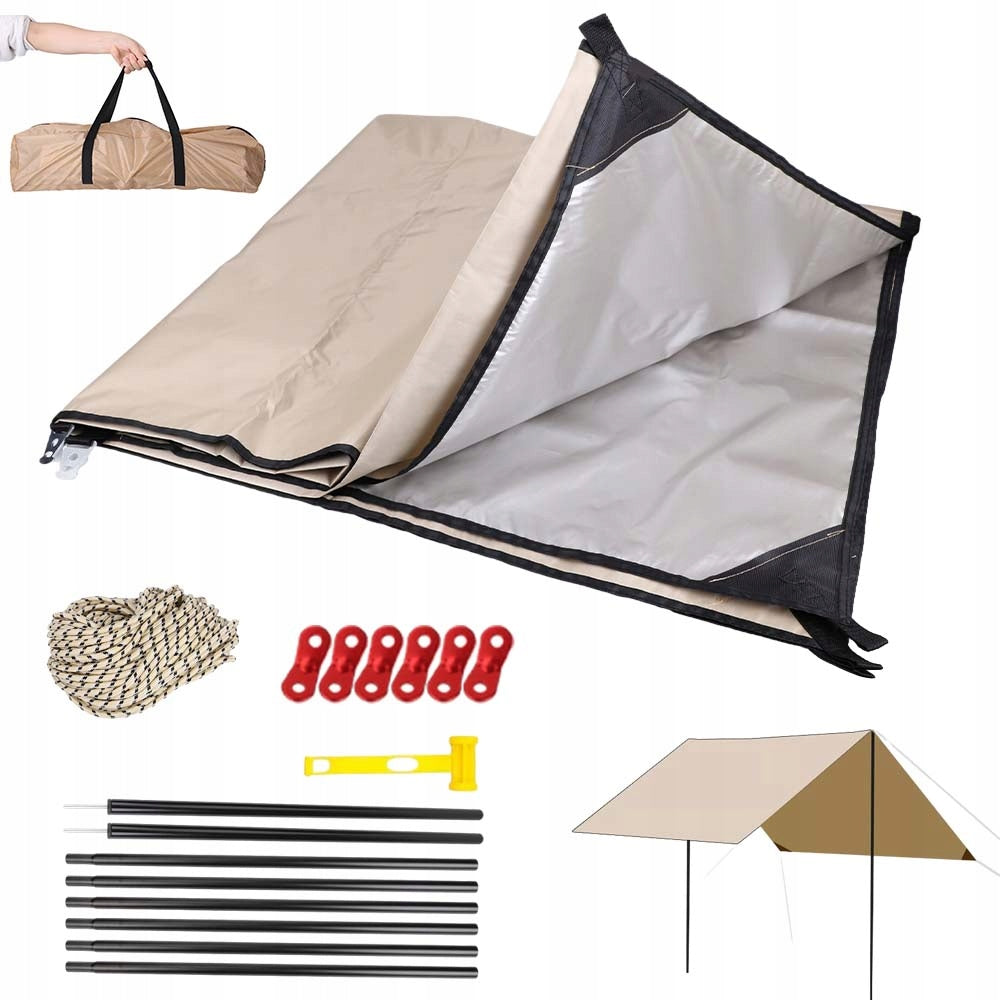 TOURIST TARP SHEET AWNING CAMPING 3X3M