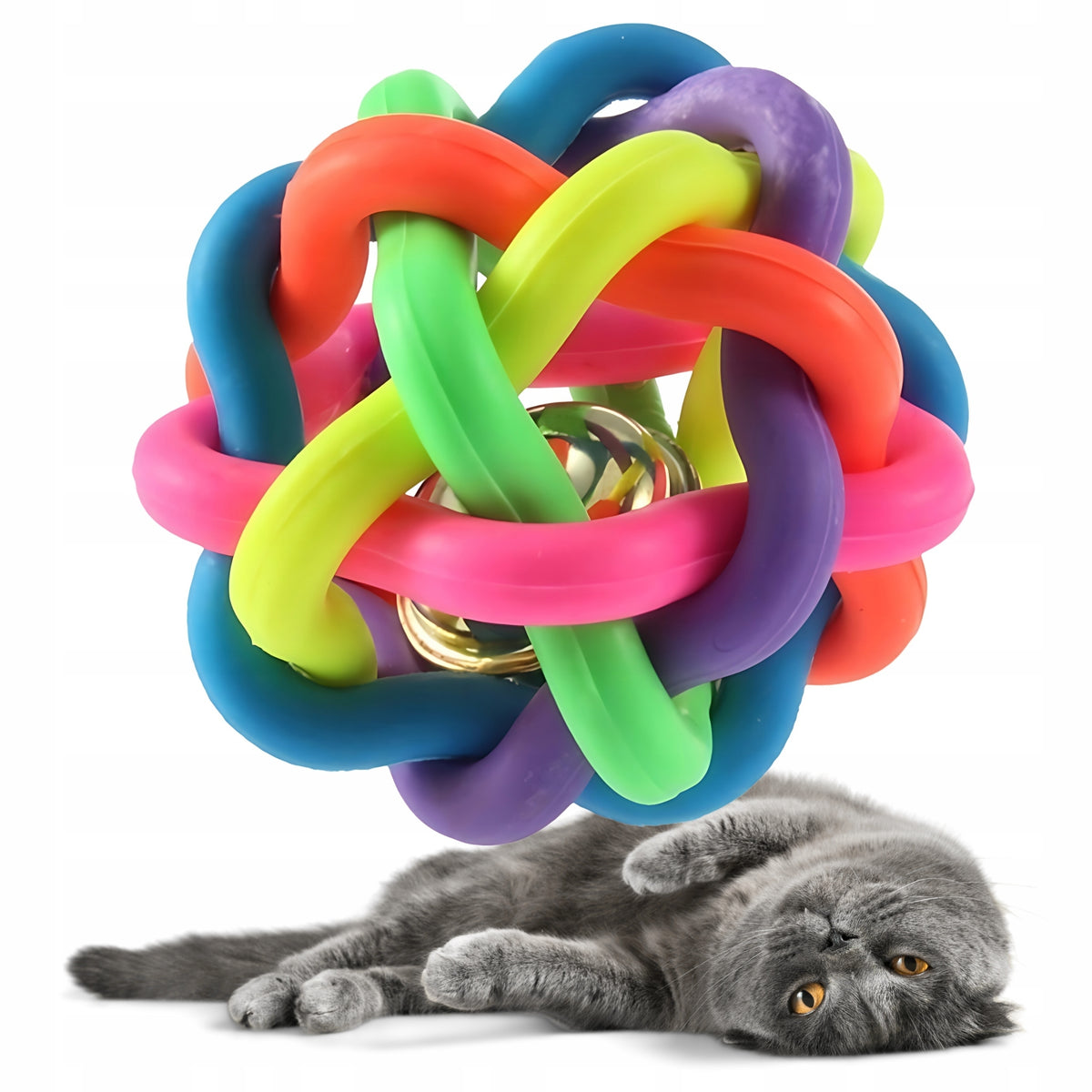 TOY RUBBER ball for cat teether bell CAT 8,5 cm