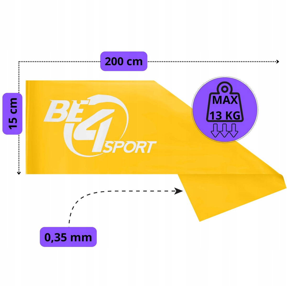 TRAINING EXERCISE TAPE FLAT BAND REHABILITATION RUBBER RESISTANCE 10-13 kg 2/5 Packaging status original