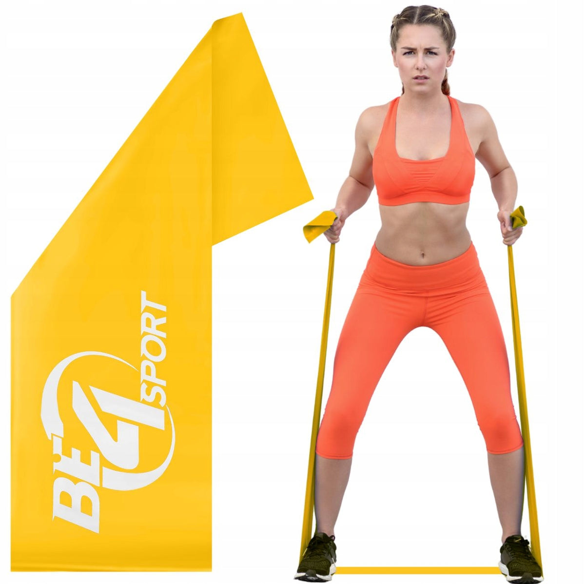 TRAINING EXERCISE TAPE FLAT BAND REHABILITATION RUBBER RESISTANCE 10-13 kg 2/5