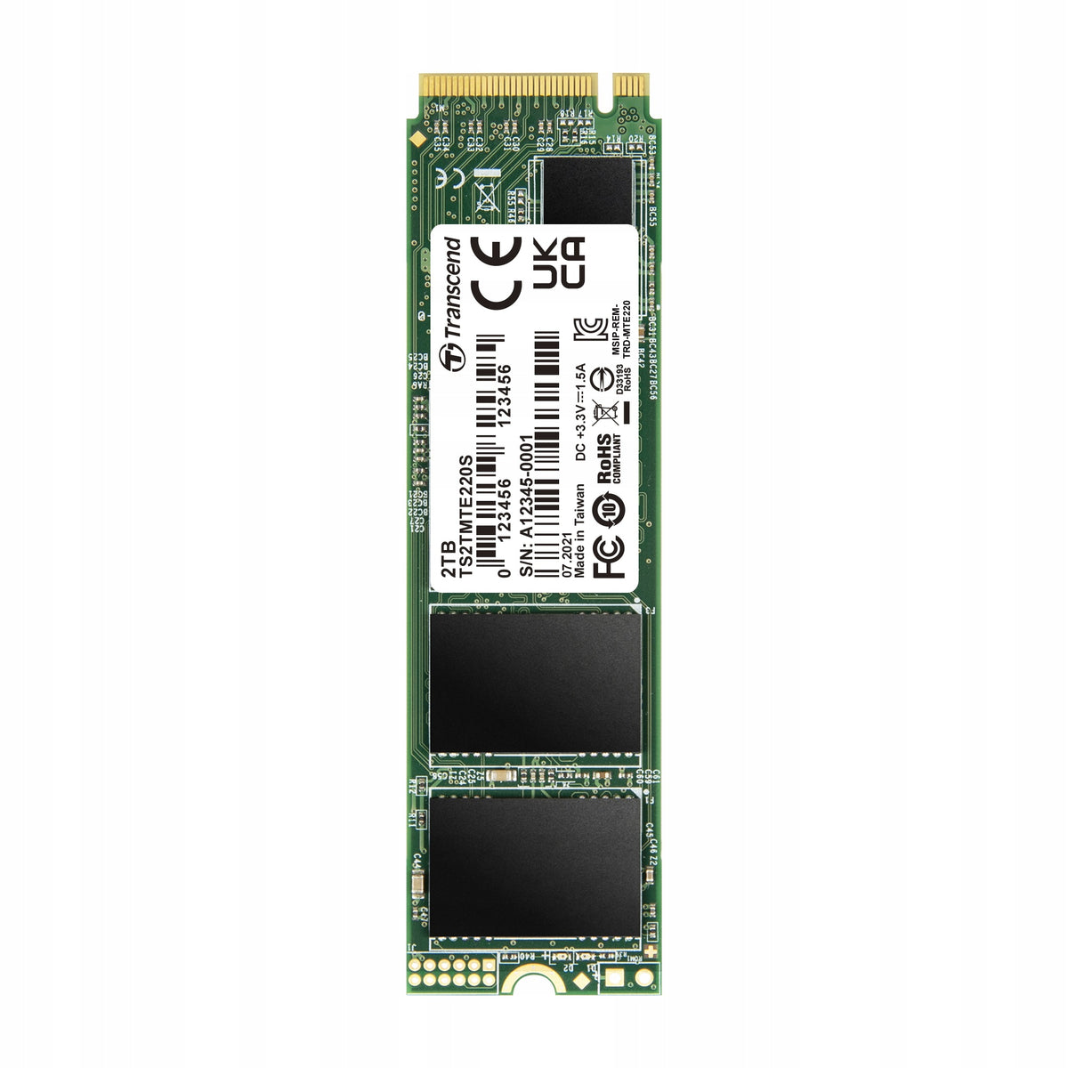 TRANSCEND 2TB M.2 2280 PCIe Gen3x4 M-Key 3D TLC with DRAM Manufacturer Transcend