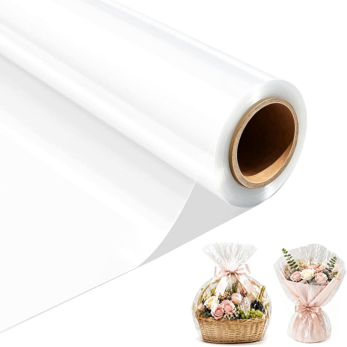 TRANSPARENT PAPER EMBALLAGE ROLL 43CM X 35M CELLOPHANE