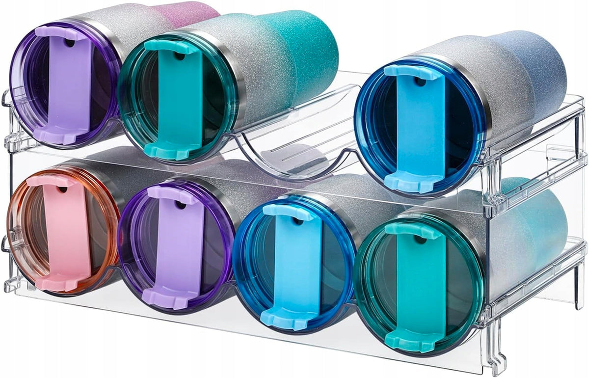 TRANSPARENT WATER BOTTLE STAND 39X21CM TWO-LEVEL