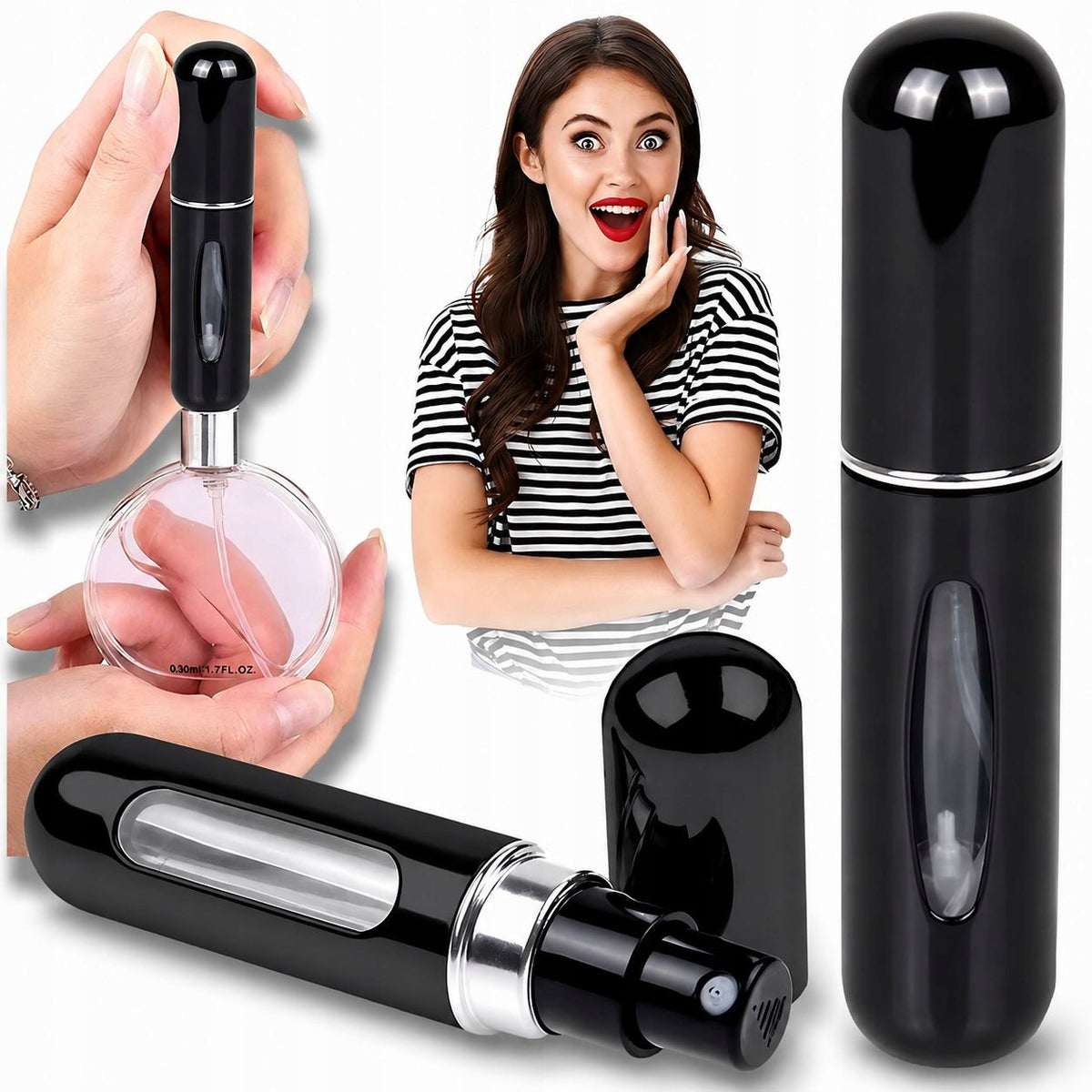 TRAVEL ATOMIZER FOR PERFUME VIAL BOTTLE PERFUME DISPENSER 5 ml MIX