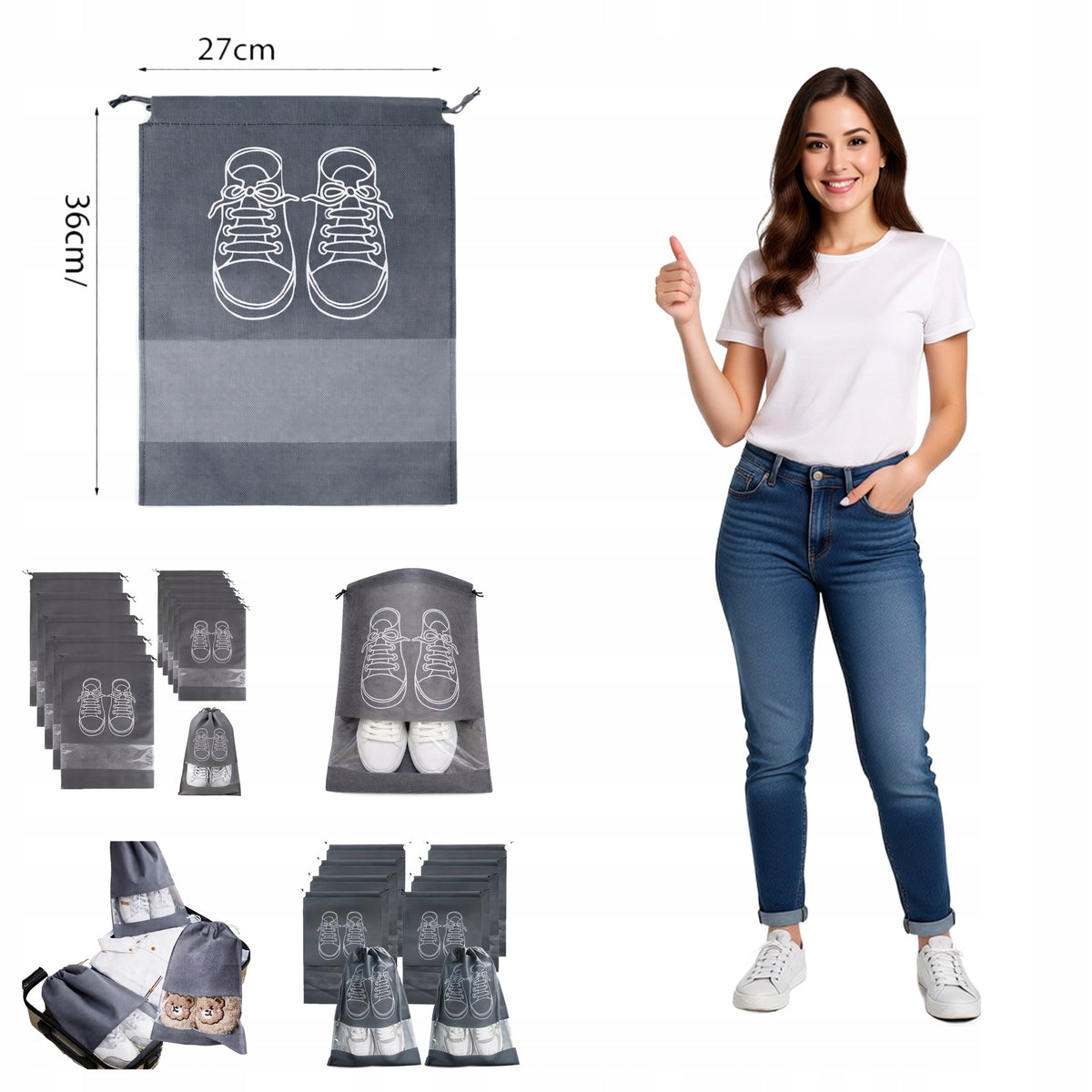 TRAVEL BAGS FOR SHOES CLOTHES LARGE FOR SUITCASE BAGS PULLED WITH DRAWSTRING