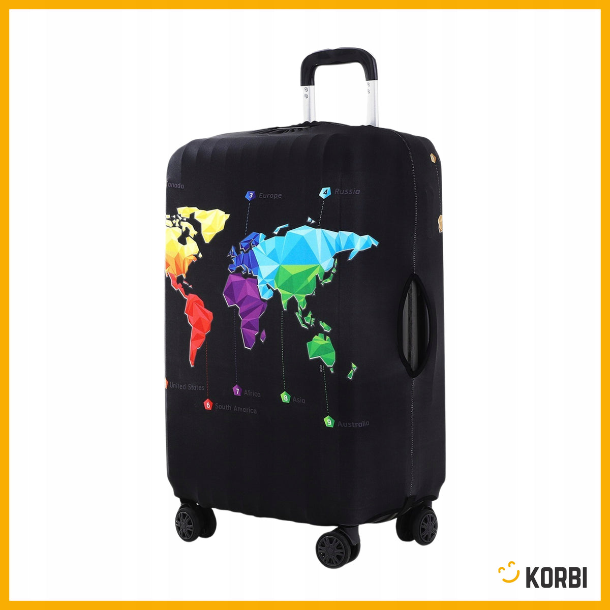 TRAVEL CASE COVER KORBI PROTECTOR ELASTIC MAP M Color multicolor