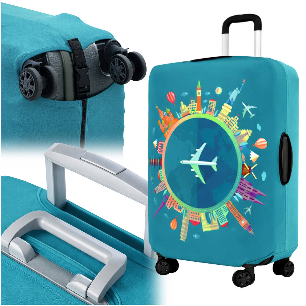 TRAVEL CASE COVER PROTECTIVE LUGGAGE ELASTIC CASE AIRPLANE XL