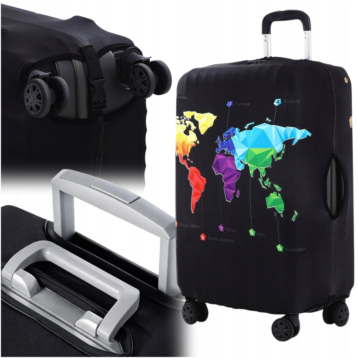 TRAVEL CASE COVER PROTECTIVE LUGGAGE ELASTIC CASE MEDIUM MAP L