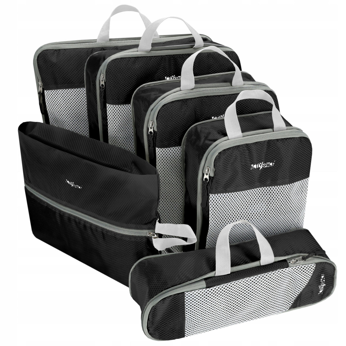 TRAVEL COMPRESSION ORGANIZER FOR PACKING SUITCASE CLOTHES BAGS SET OF 6PCS