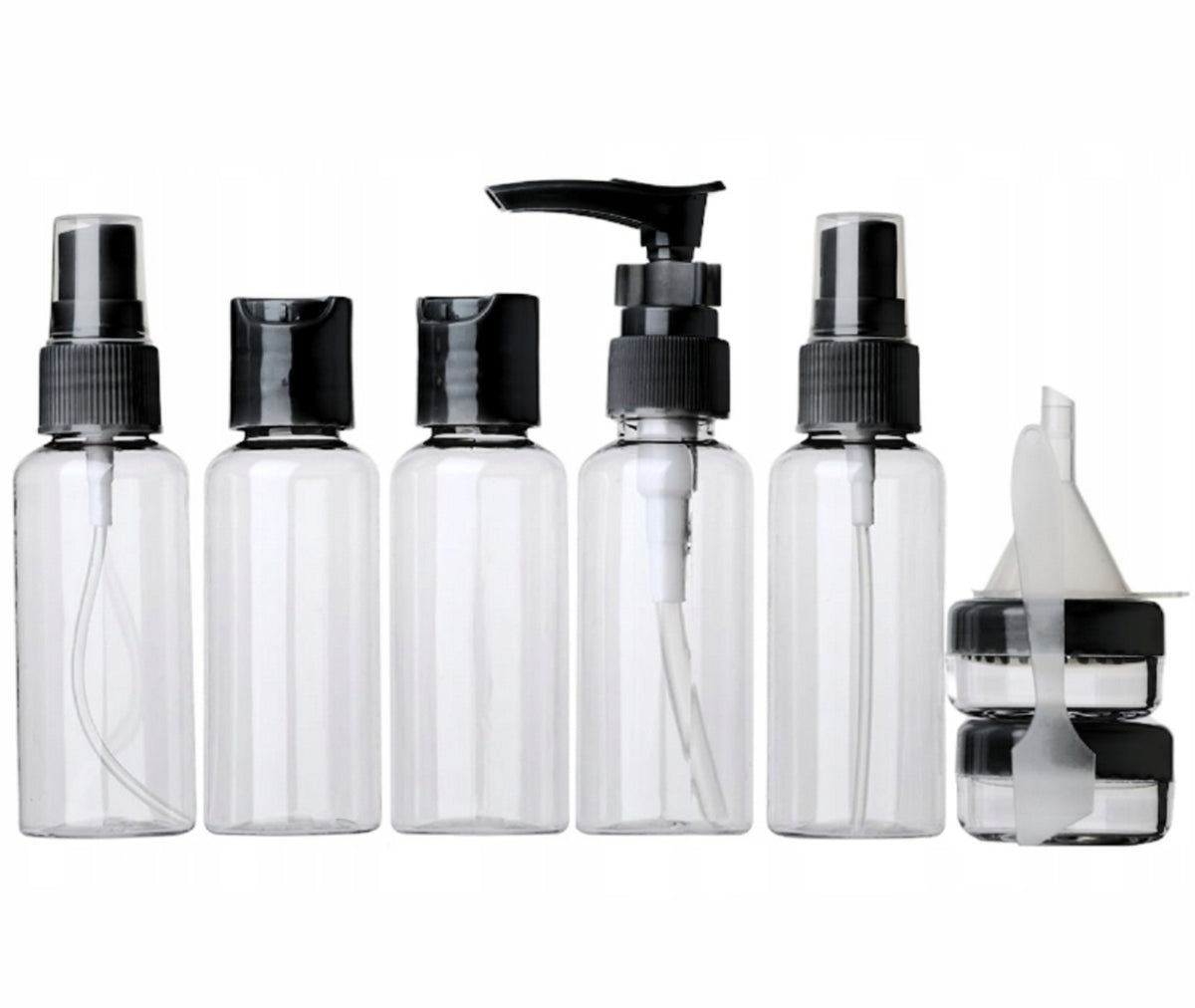 TRAVEL CONTAINERS FOR COSMETICS BOTTLES BOTTLE CREAM SHAMPOOS AIRPLANE Color transparent