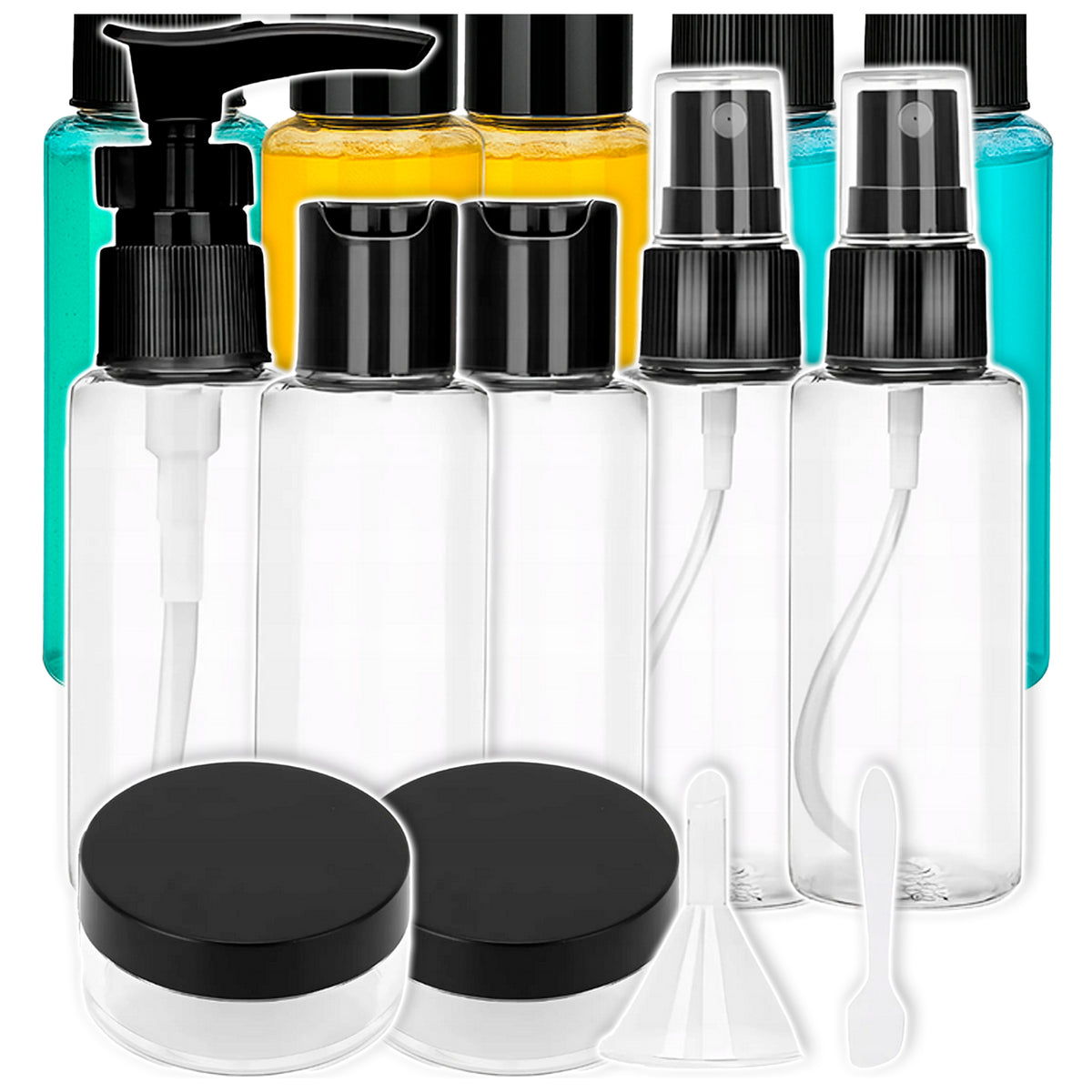 TRAVEL CONTAINERS FOR COSMETICS BOTTLES BOTTLE CREAM SHAMPOOS AIRPLANE