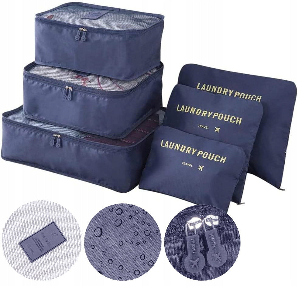 TRAVEL ORGANIZER CASE FOR SUITCASE CLOTHES CLOSET BAGS SET OF 6