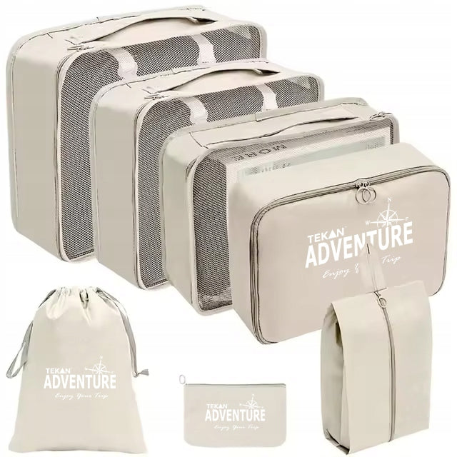 TRAVEL ORGANIZER FOR SUITCASE CLOSET BAGS SET OF 7 CLOTHES AND SHOES TEKAN