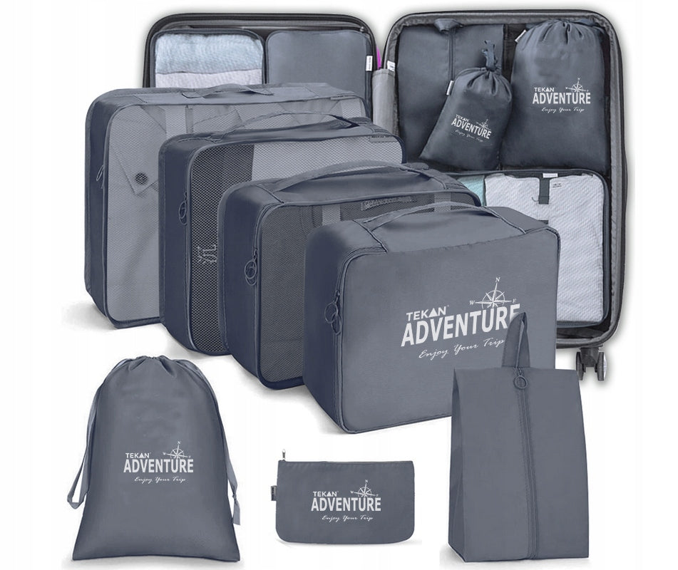 TRAVEL ORGANIZER FOR SUITCASE CLOSET BAGS SET OF 7 CLOTHES AND SHOES TEKAN