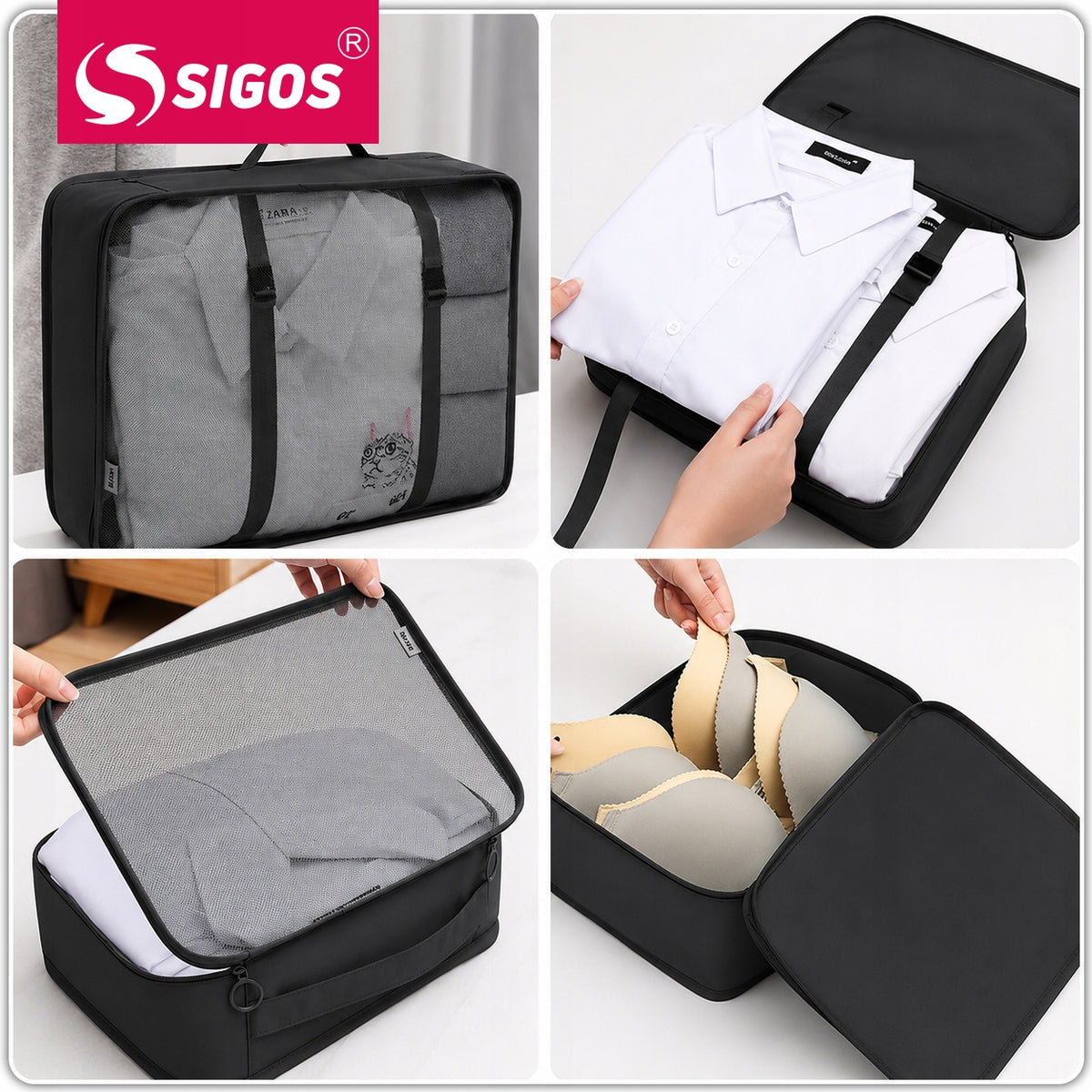 TRAVEL ORGANIZER FOR SUITCASE CLOSET BAGS SET OF CLOTHES AND SHOES Packaging status original