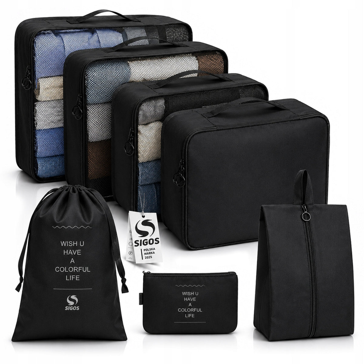 TRAVEL ORGANIZER FOR SUITCASE CLOSET BAGS SET OF CLOTHES AND SHOES