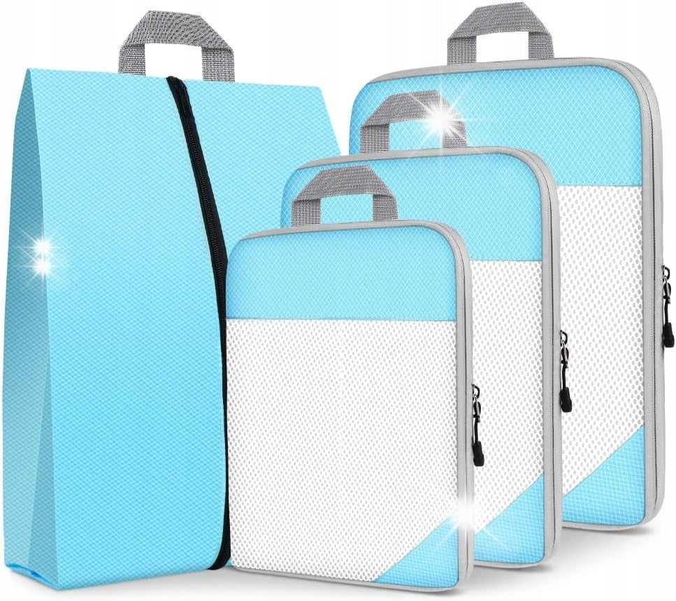 TRAVEL ORGANIZER PACKING BAGS WATERPROOF NYLON BLUE