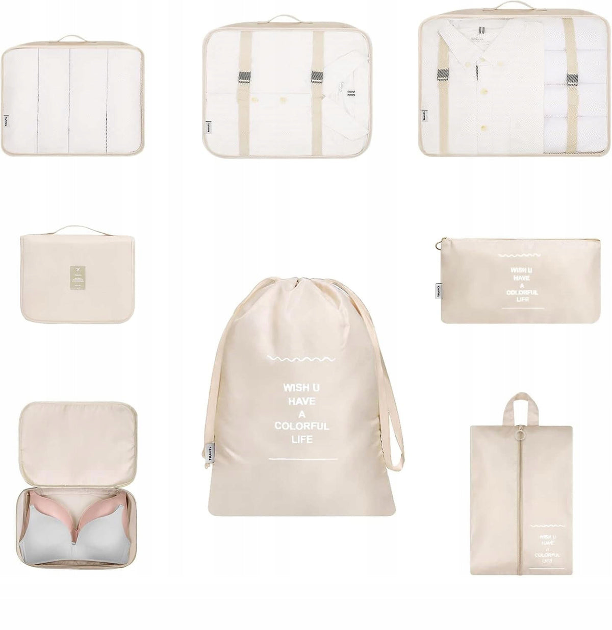 TRAVEL ORGANIZER SET LUGGAGE 8PCS FOR PACKING SUITCASE COVER