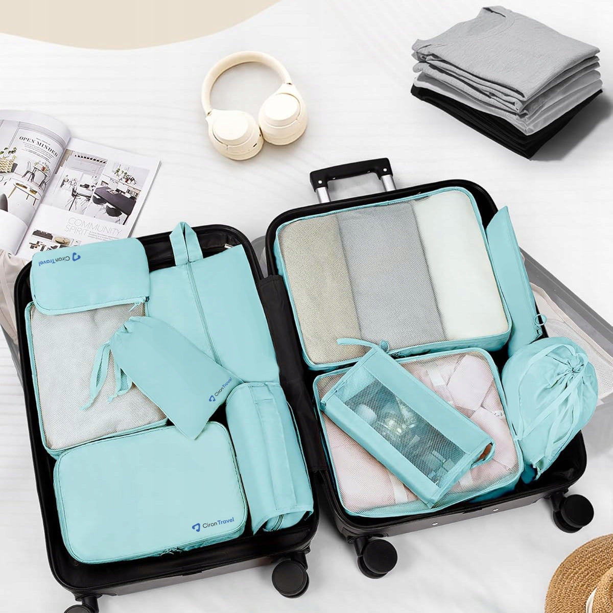 TRAVEL ORGANIZERS CIRON TRAVEL 11 ELEMENTS BLUE Color blue