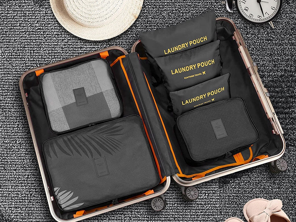 TRAVEL ORGANIZERS FOR AIRPLANE SUITCASE TRAVEL ORGANIZER BLACK 6PCS Packaging status original