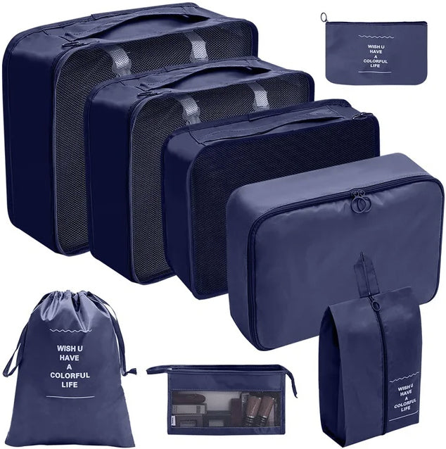 TRAVEL ORGANIZERS FOR SUITCASE CLOTHES BAGS SHOES UNDERWEAR LAUNDRY 8 PCS.