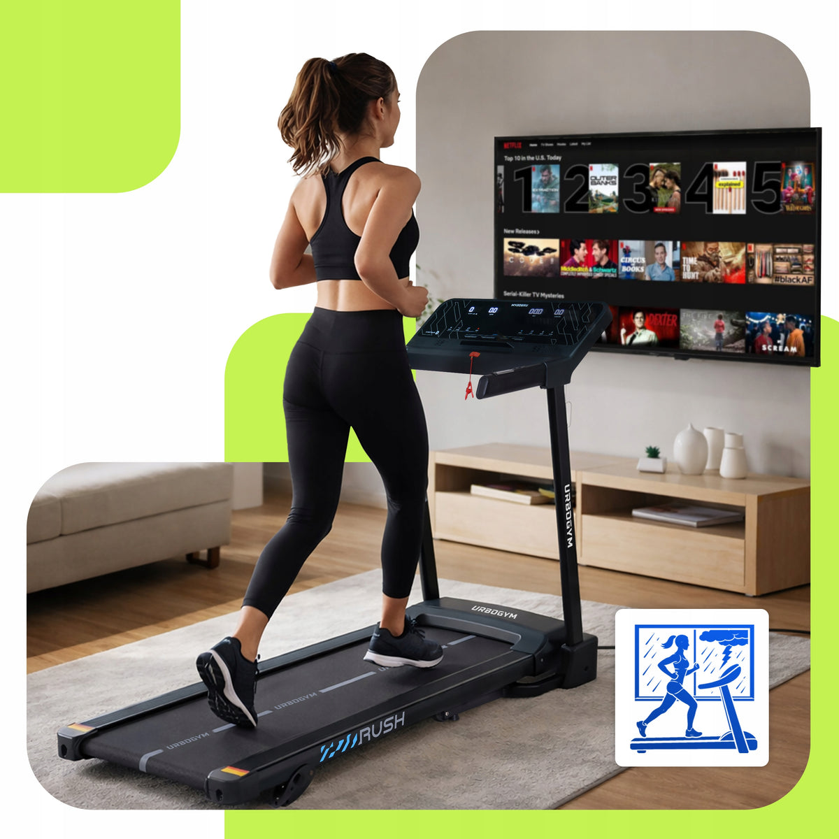 TREADMILL ELECTRIC HOME RUSH TILT ADJUSTMENT FOLDABLE BLUETOOTH Packaging status original