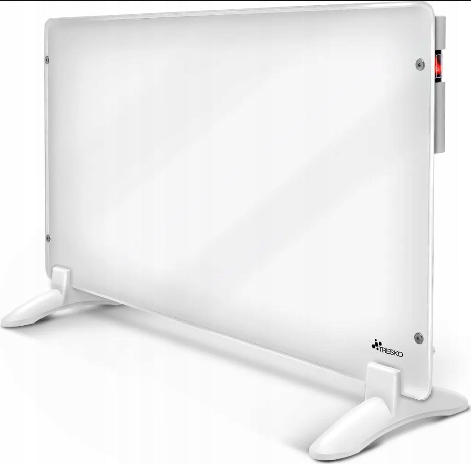 TRESKO wall glass convector radiator 1000 W white