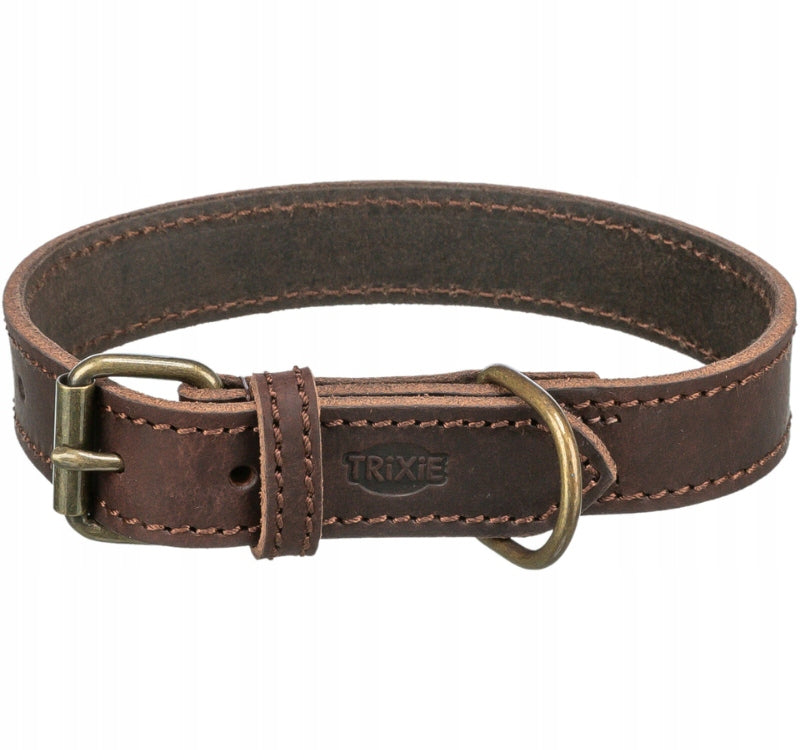 TRIXIE Rustic Genuine Leather Dog Collar Brown 42 – 48cm/2,5cm ML