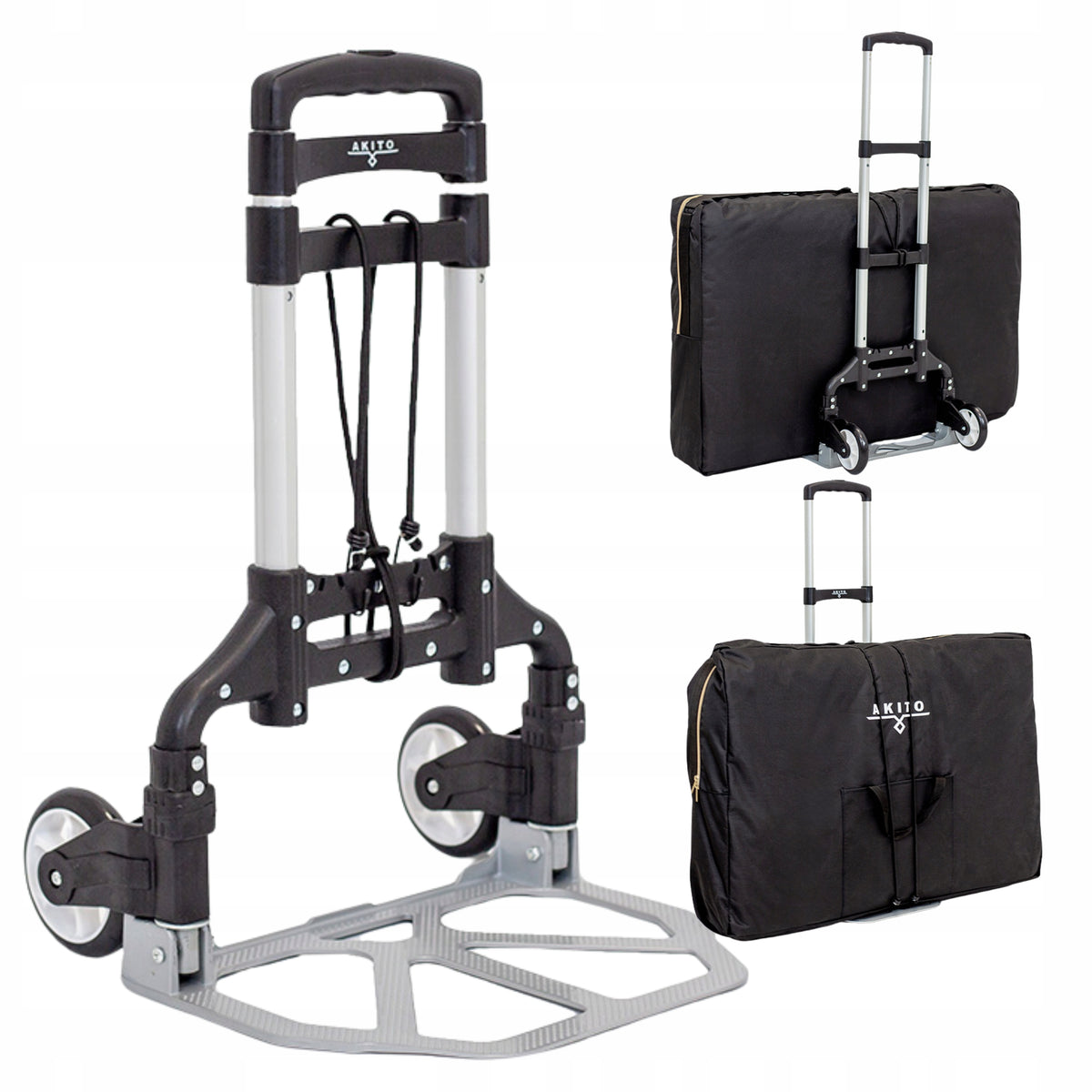 TROLLEY FOR TRANSPORTING MASSAGE TABLES FOLDING ALUMINUM SOLID AKITO