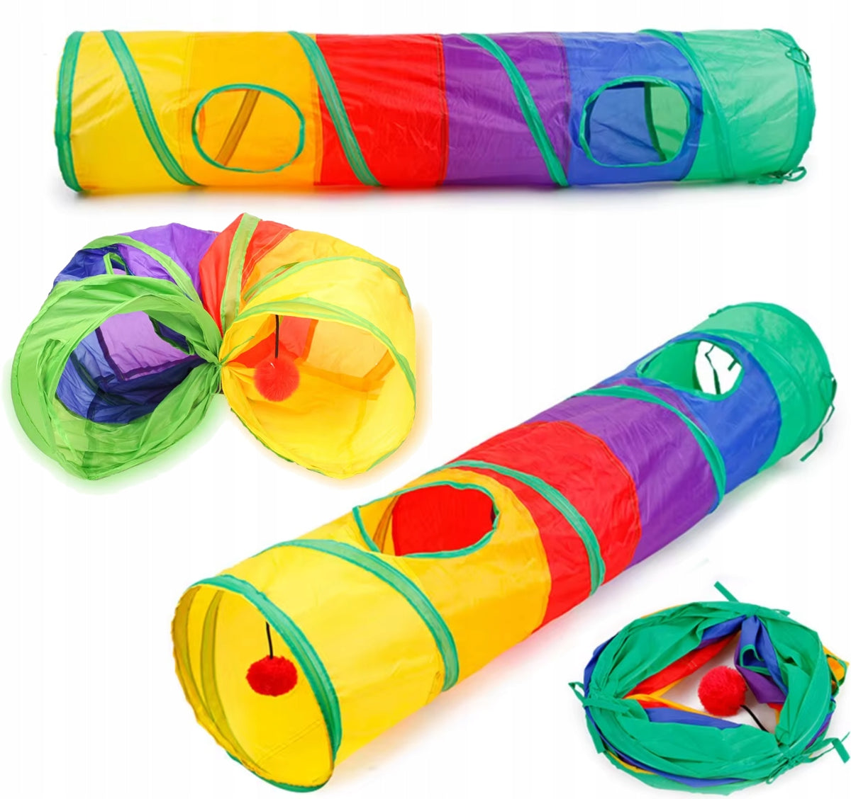 TUNNEL GREAT LONG 115 CM FOR CAT TOY FOLDING 4 ENTRANCES