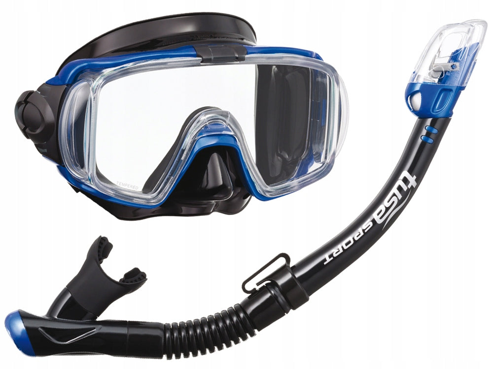 TUSA VISIO DIVING SET MASK SNORKEL BLUE