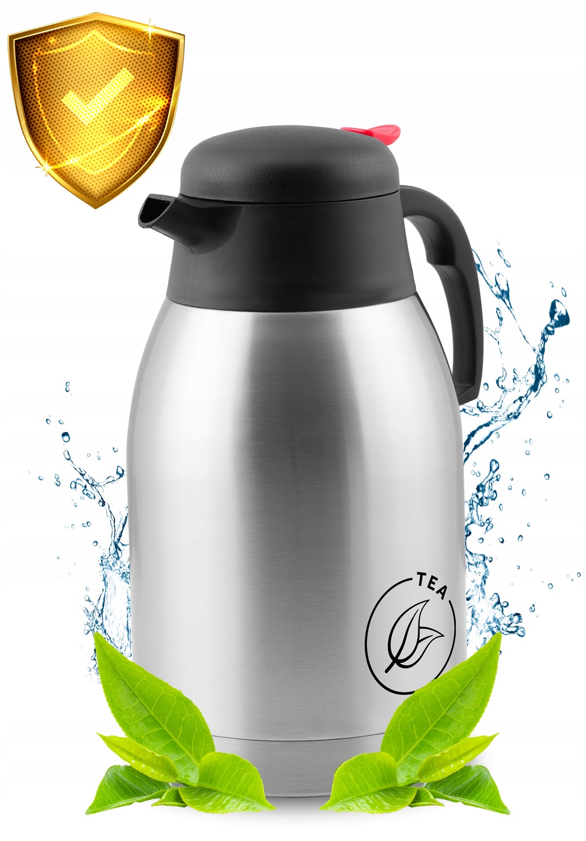 Tea Pot 2L Vacuum Steel Conference Thermos Lightweight Color silver