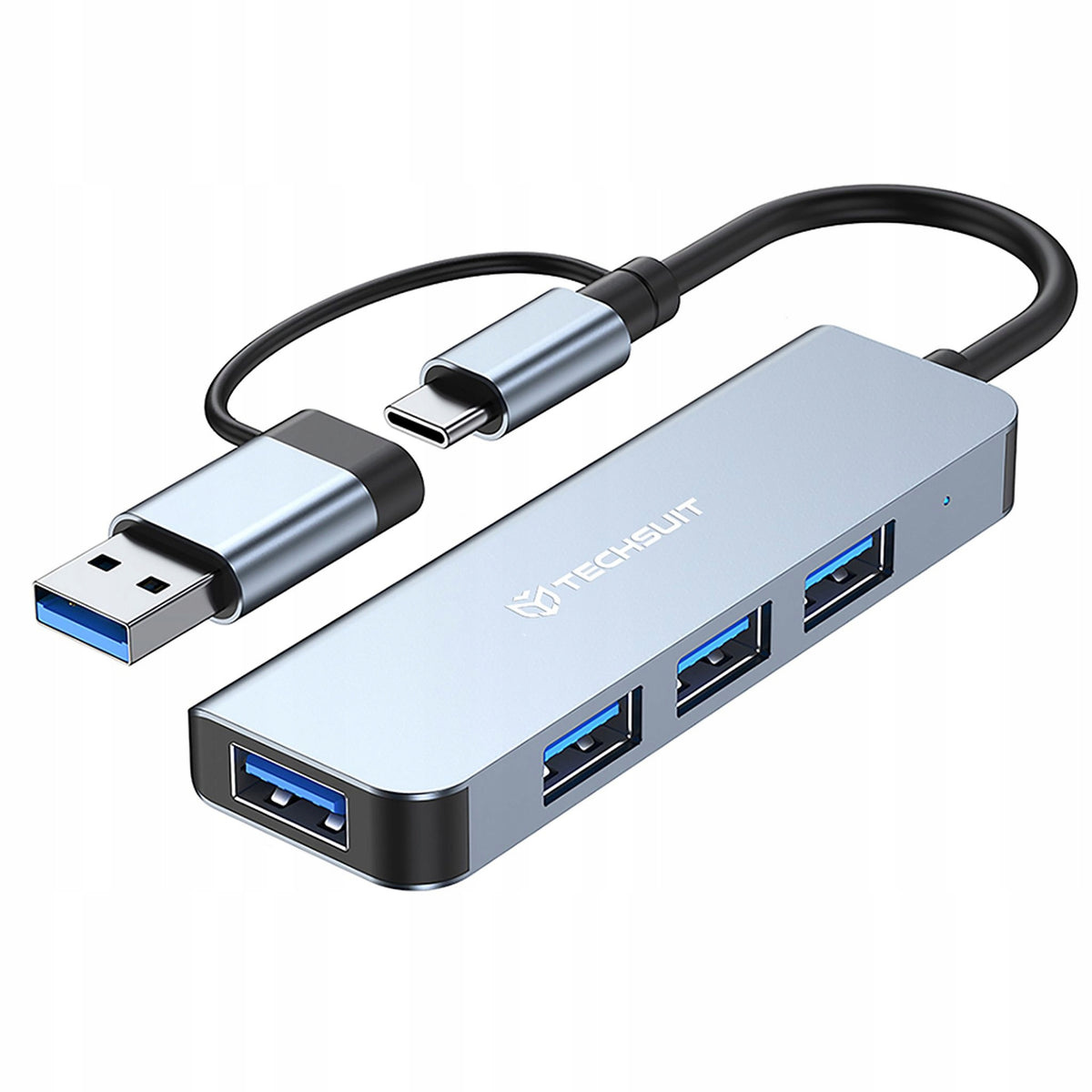 Techsuit DataBridge 4 in 1 (H8) Docking Station - USB, Type-C to USB 3.0,