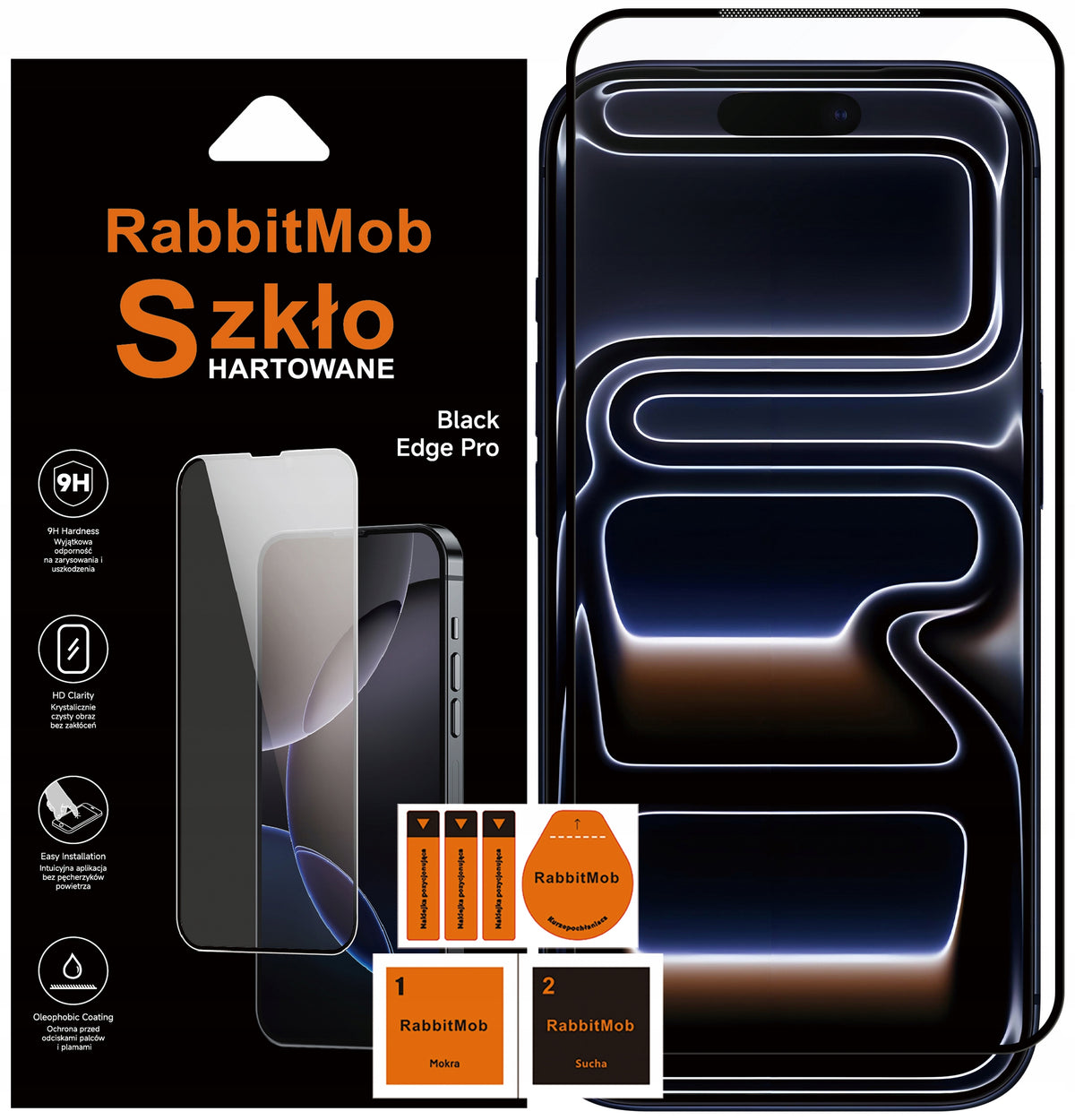 Tempered Glass 5D RabbitMob for iPhone 17 / 17 Pro Full Screen