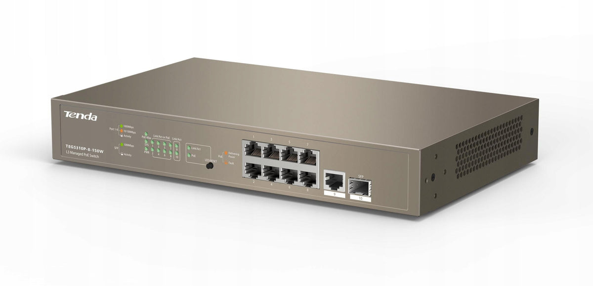 Tenda TEG5310P 8 150W PoE Switch Managed L3 8x PoE 1x SFP