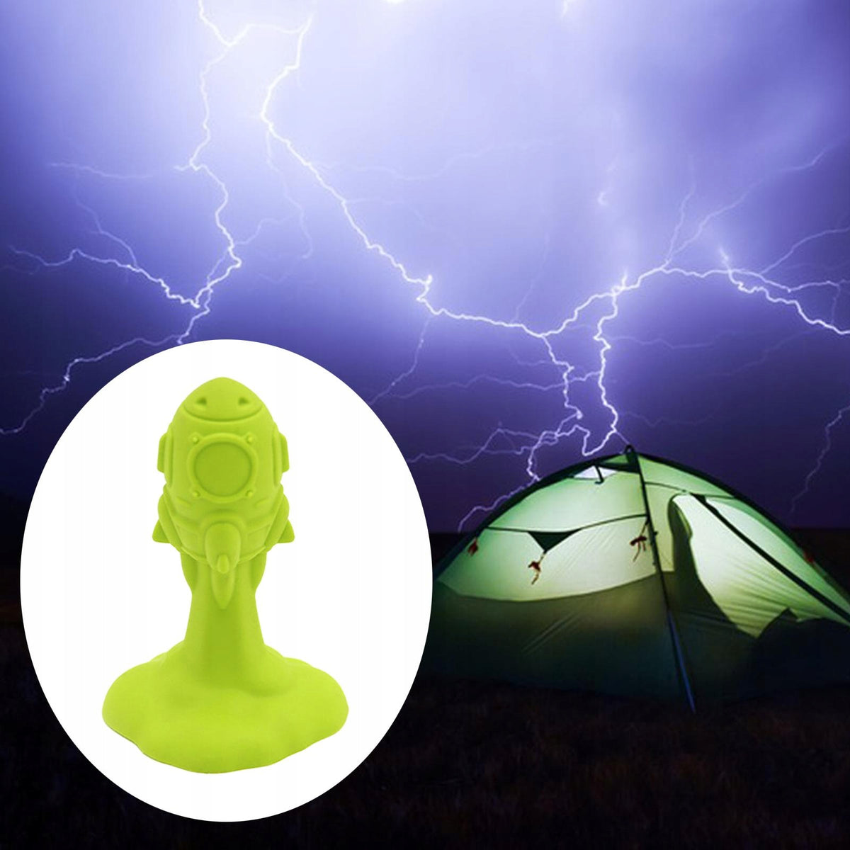 Tent Pole Lightning Protection Cap Protective for Fishing Hiking Green
