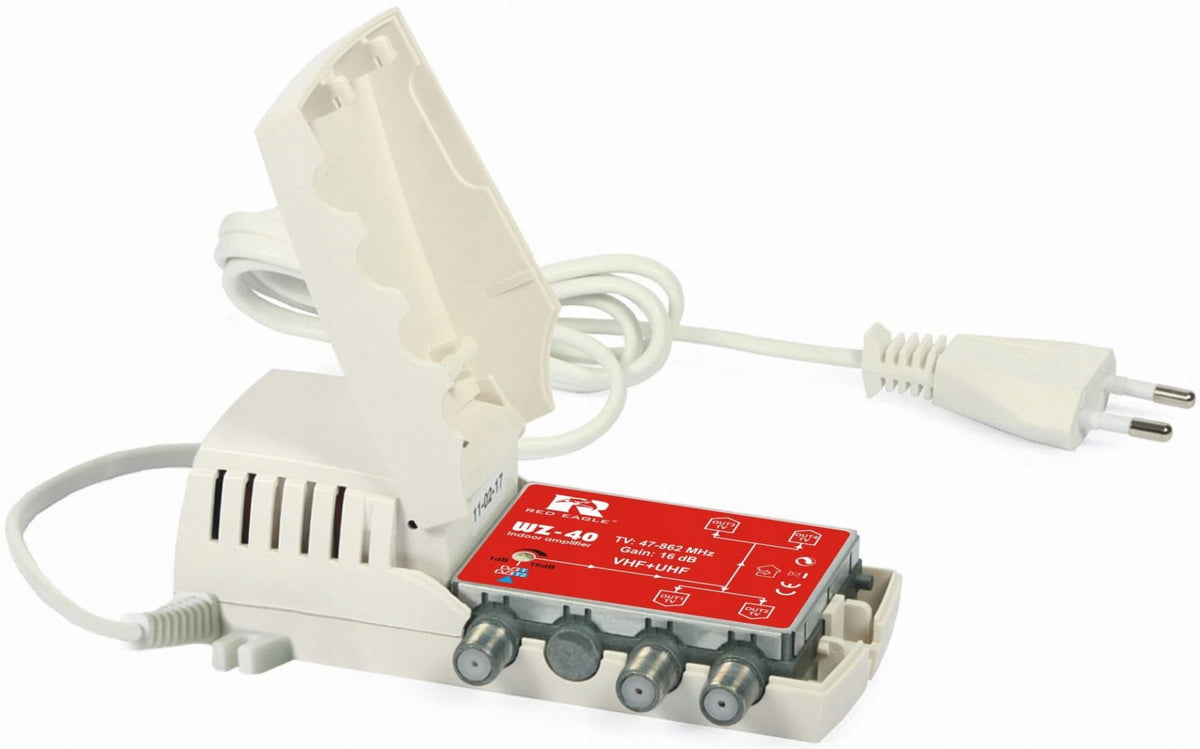 Terrestrial TV Signal Antenna Amplifier DVB-T Splitter 4x Outputs Packaging status original