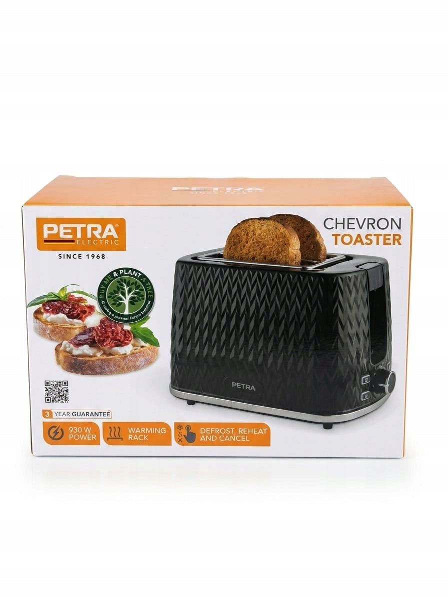 Toaster Petra Chevron black 930 W
