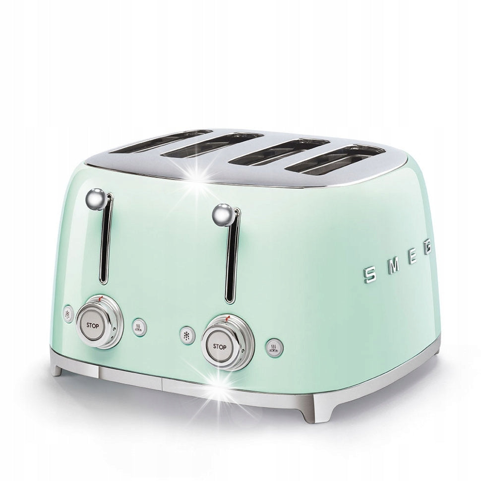 Toaster Smeg TSF03PGEU 4 Toast Defrosting Green FROM HAND