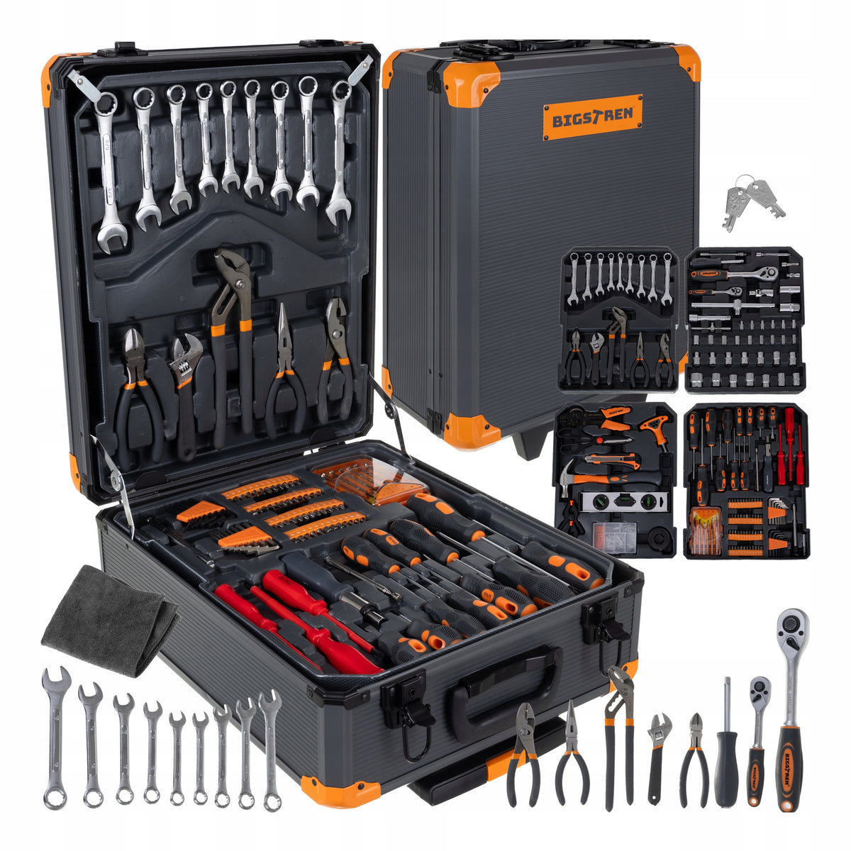Tool Set 1000 el Tool Case on Wheels Socket Wrenches Bits