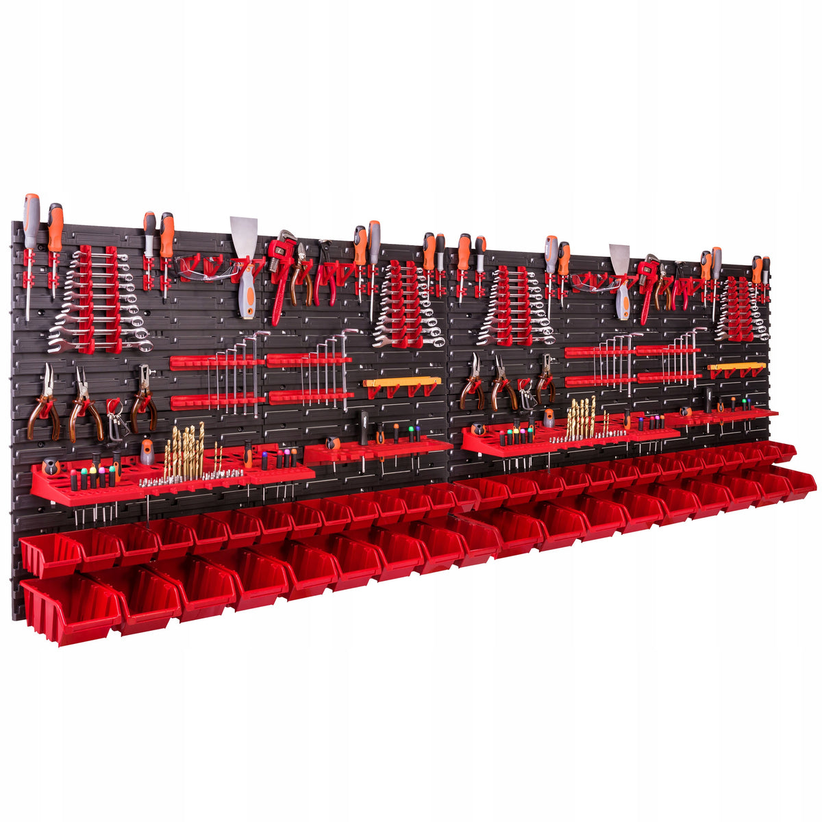 Tool board 46 cuvettes hooks handles 230x78 cm wall workshop