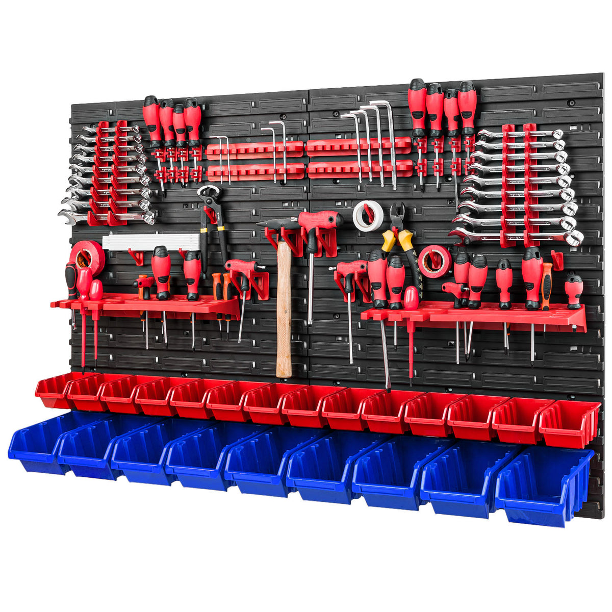 Tool board with cuvette handles for garage