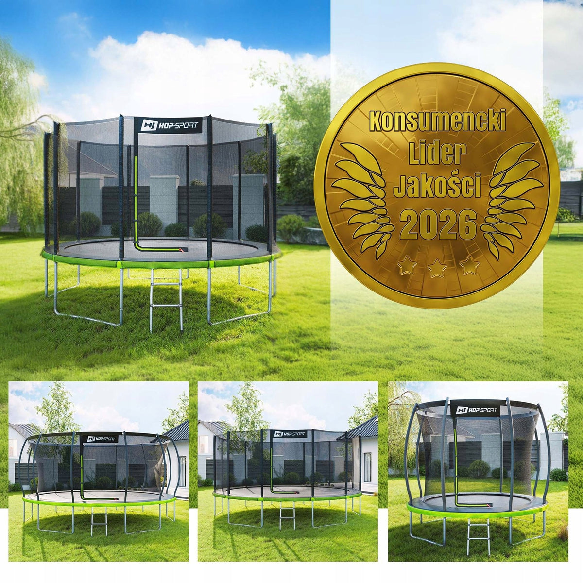 Trampoline 12ft Garden 366cm With Outdoor Mesh Large Ladder For Kids Packaging status original