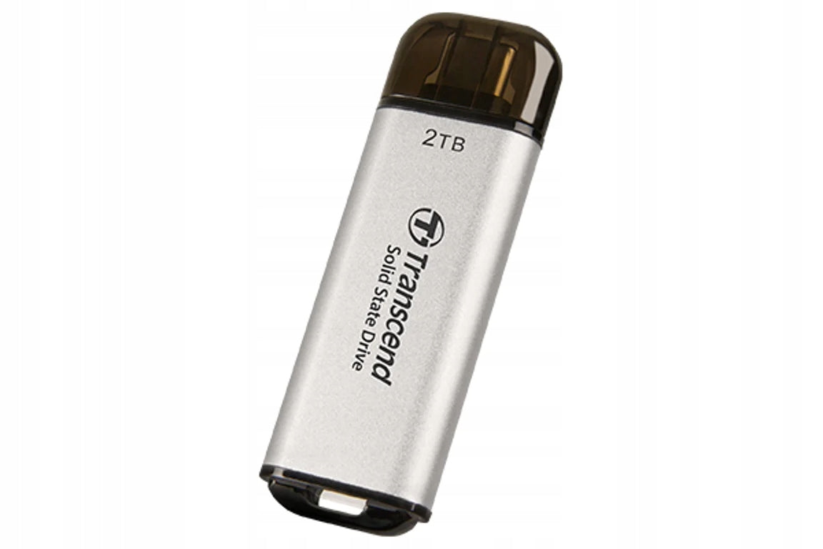 Transcend ESD300S 2TB External SSD USB 10Gbps Type-C Silver Manufacturer code TS2TESD300S